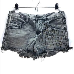Golden Hippie Studded Cut Off Denim Shorts